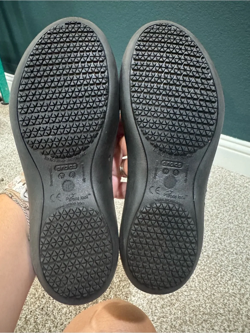 CROCS Black Ballet Flats Slip On NWOT